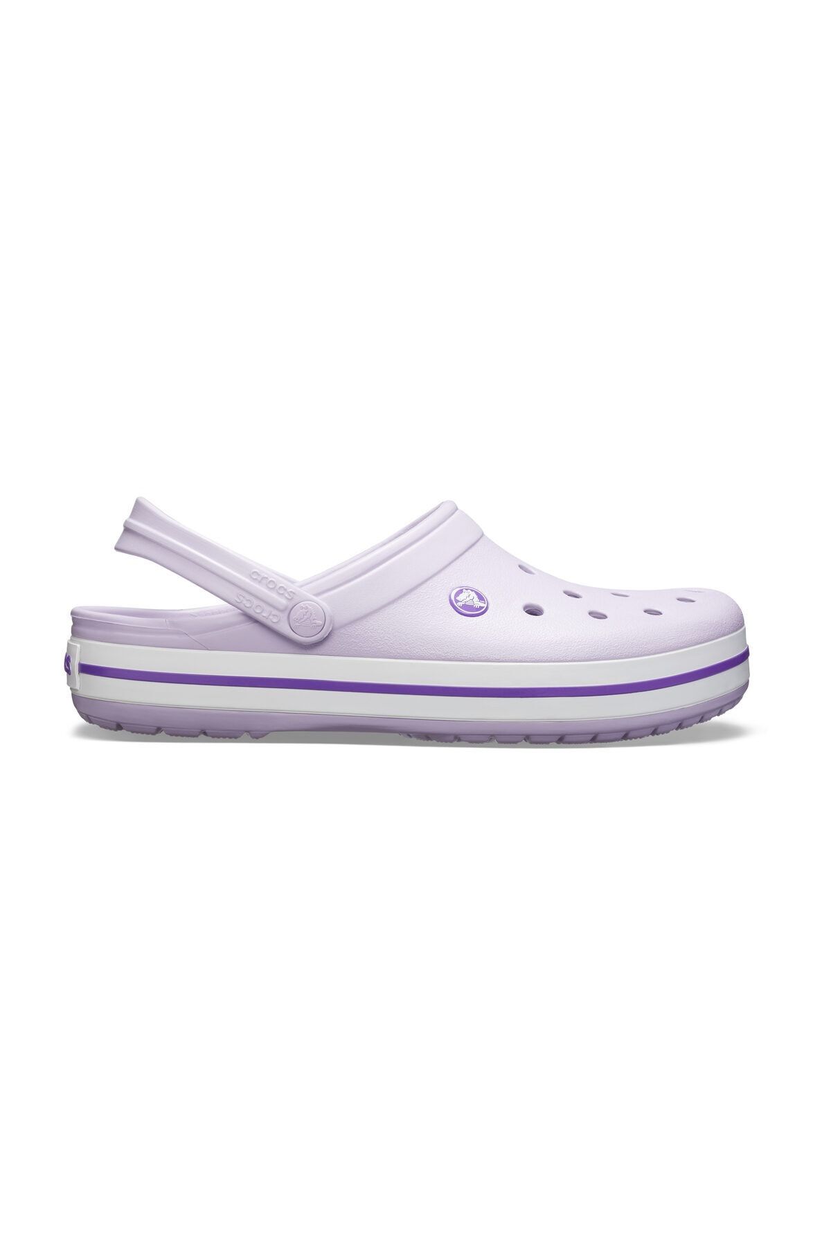 Lila Unisex Crocband Kenarı Mor Çizgili Terlik.